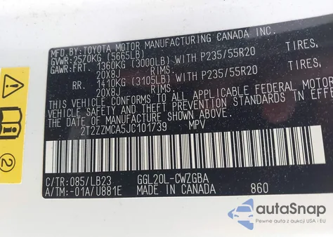 2018 Lexus Rx 350 z USA, uszkodzony, nr VIN 2T2ZZMCA5JC101739